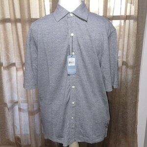 Greg Norman Oxford Golf Shirt Short Sleeves Collared Gray Size Small NWT-$50.00.